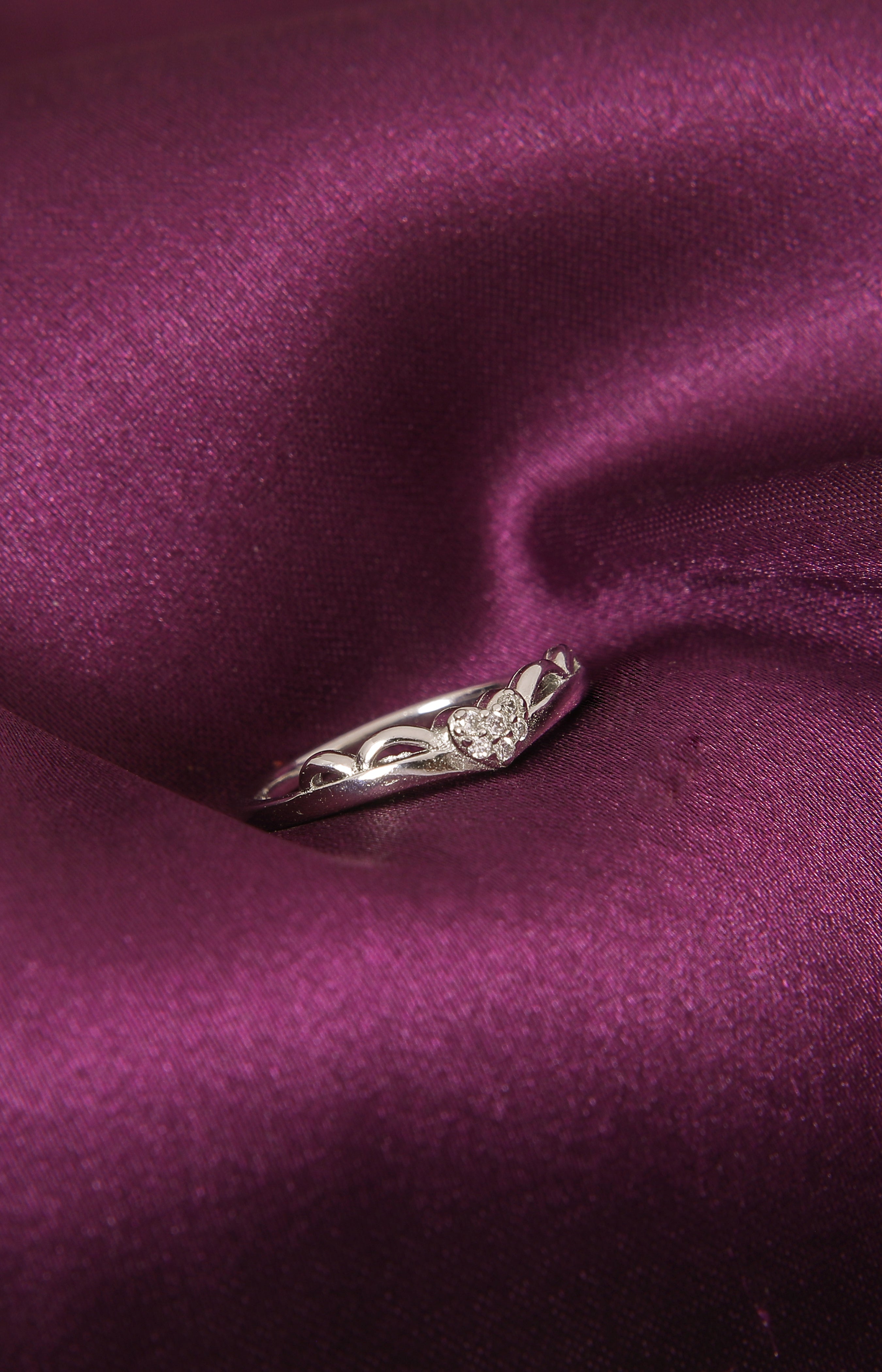 Silver Arcs and Heart Ring