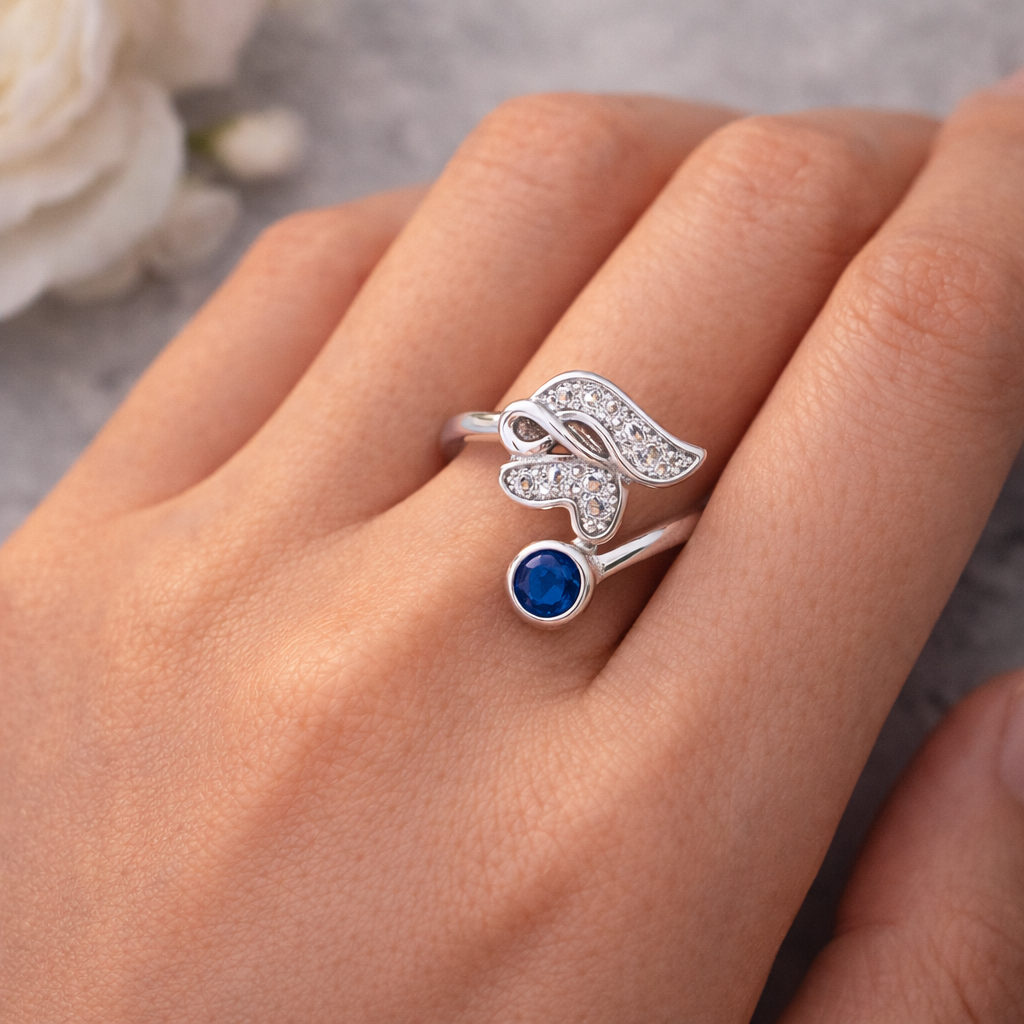 Infinity Wing Flow Ring – Minimal Artistic Adjustable Ring for Women | Elegant Symbolic Everyday Jewellery