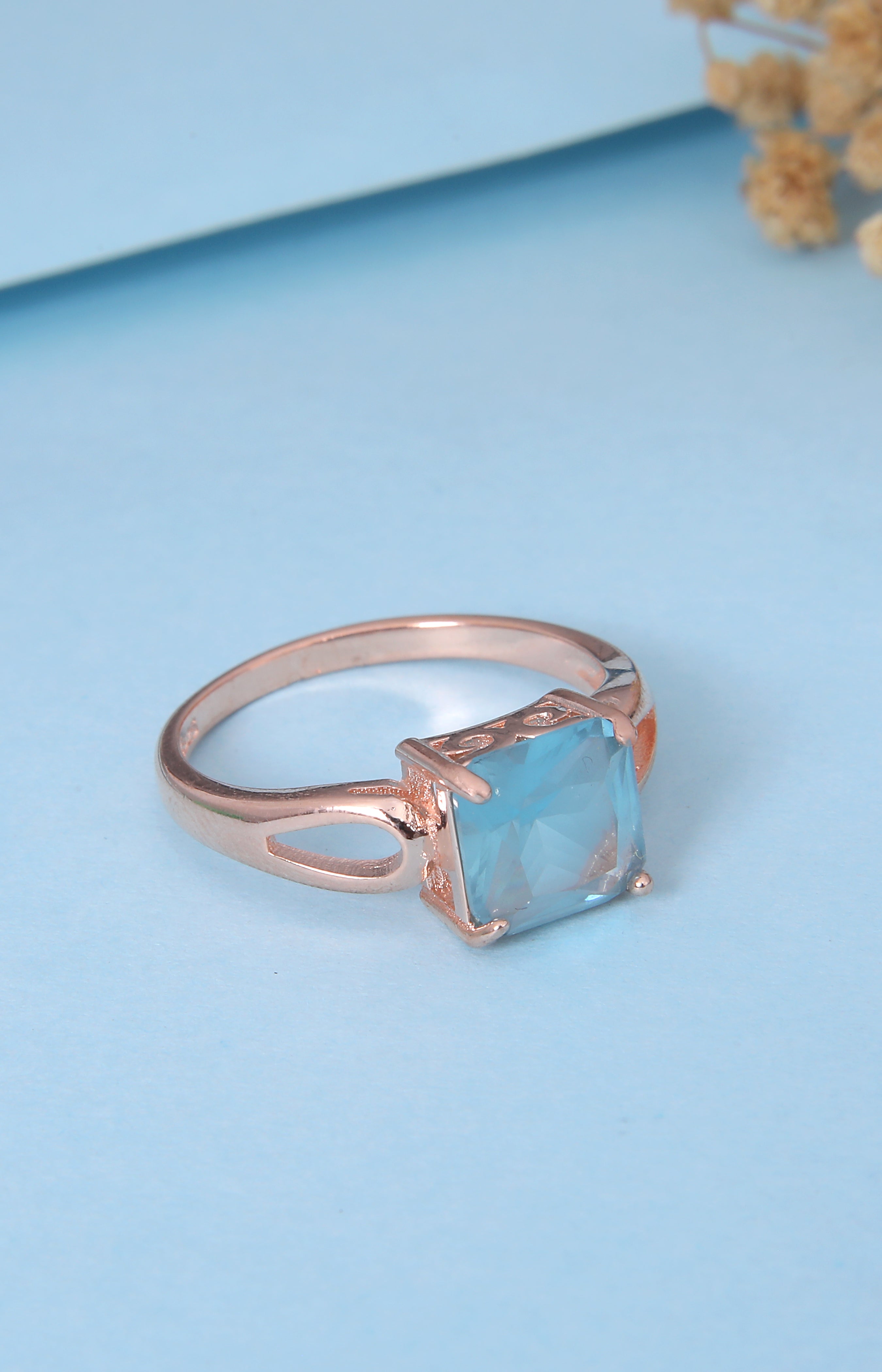 Princess Cut Aquamarine Ring