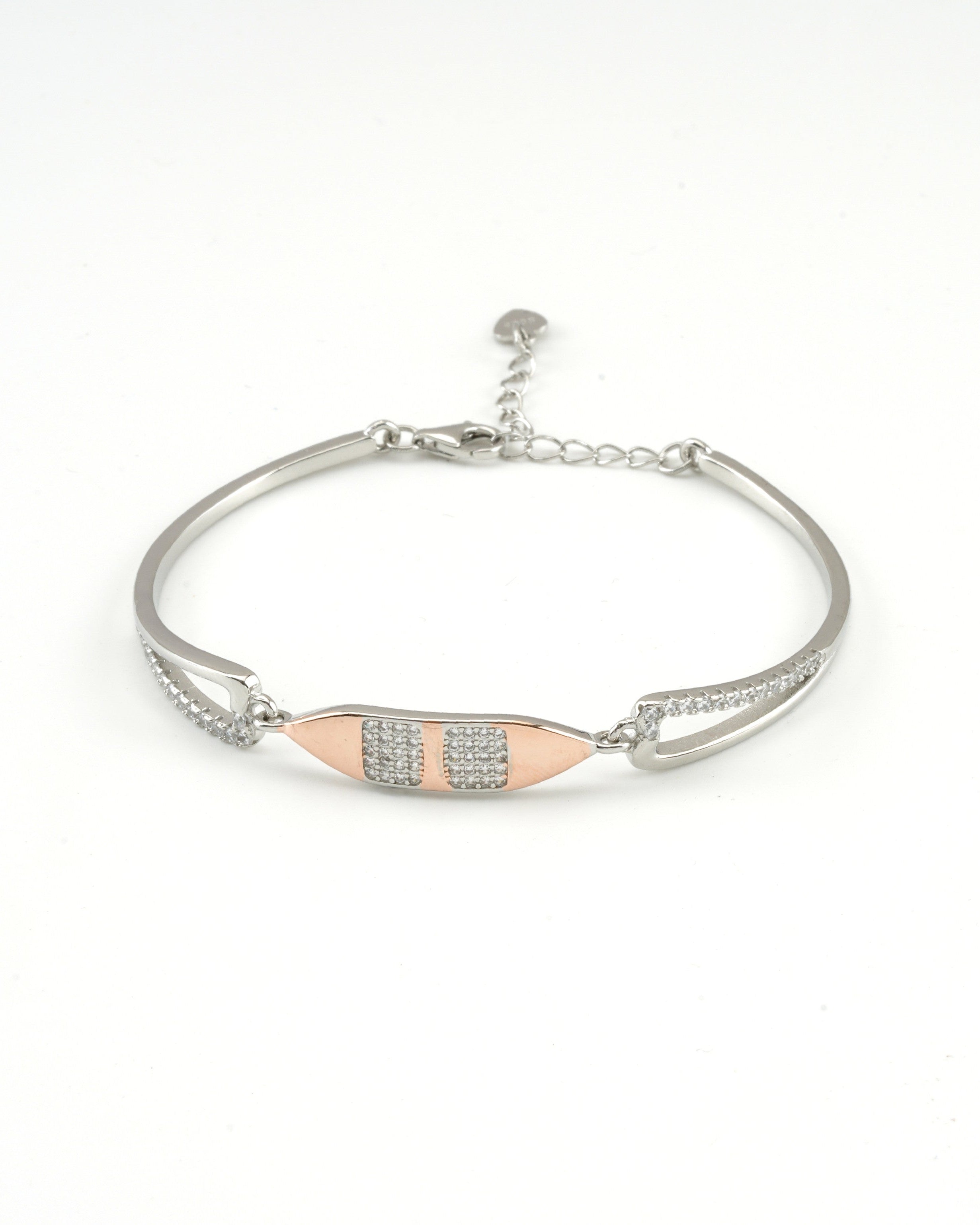 Dual-Tone Pavé Center Bar Bracelet