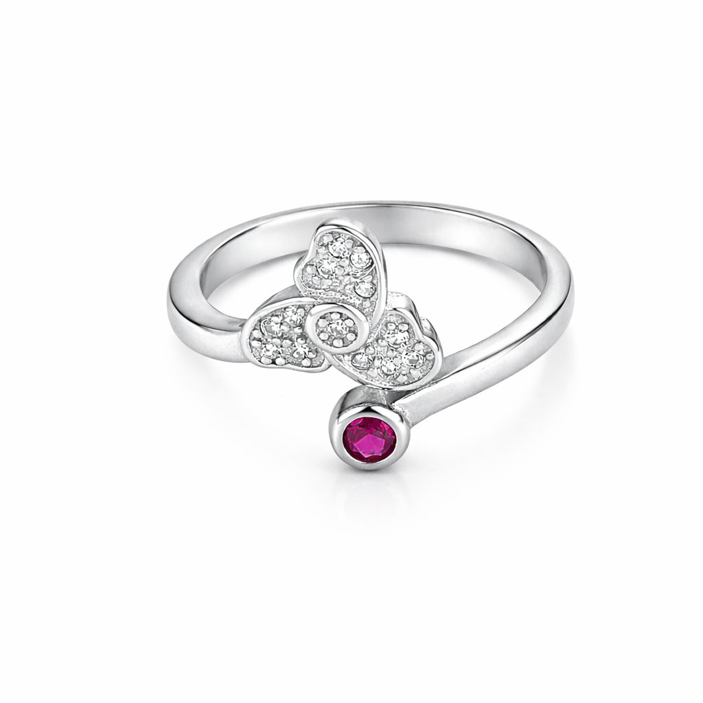 Flutter Heart Charm Ring – Minimal Romantic Adjustable Ring for Women | Elegant Everyday Symbolic Jewellery