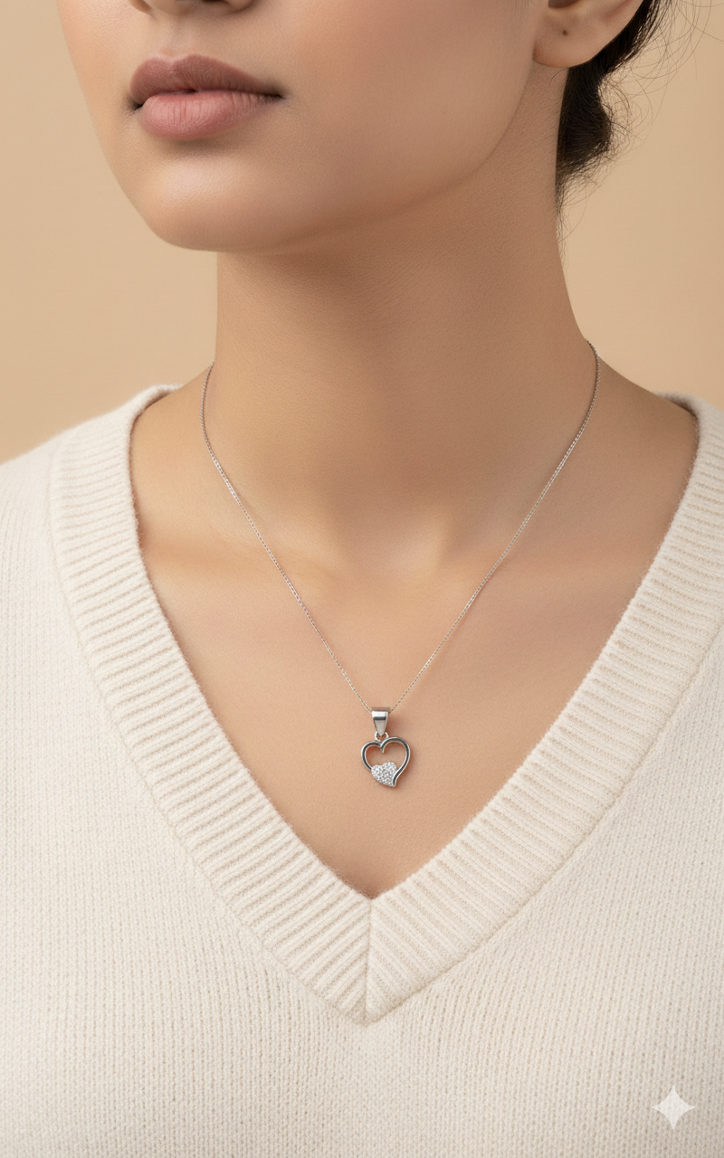 Silver Twilight Heart Silver Pendant 💖