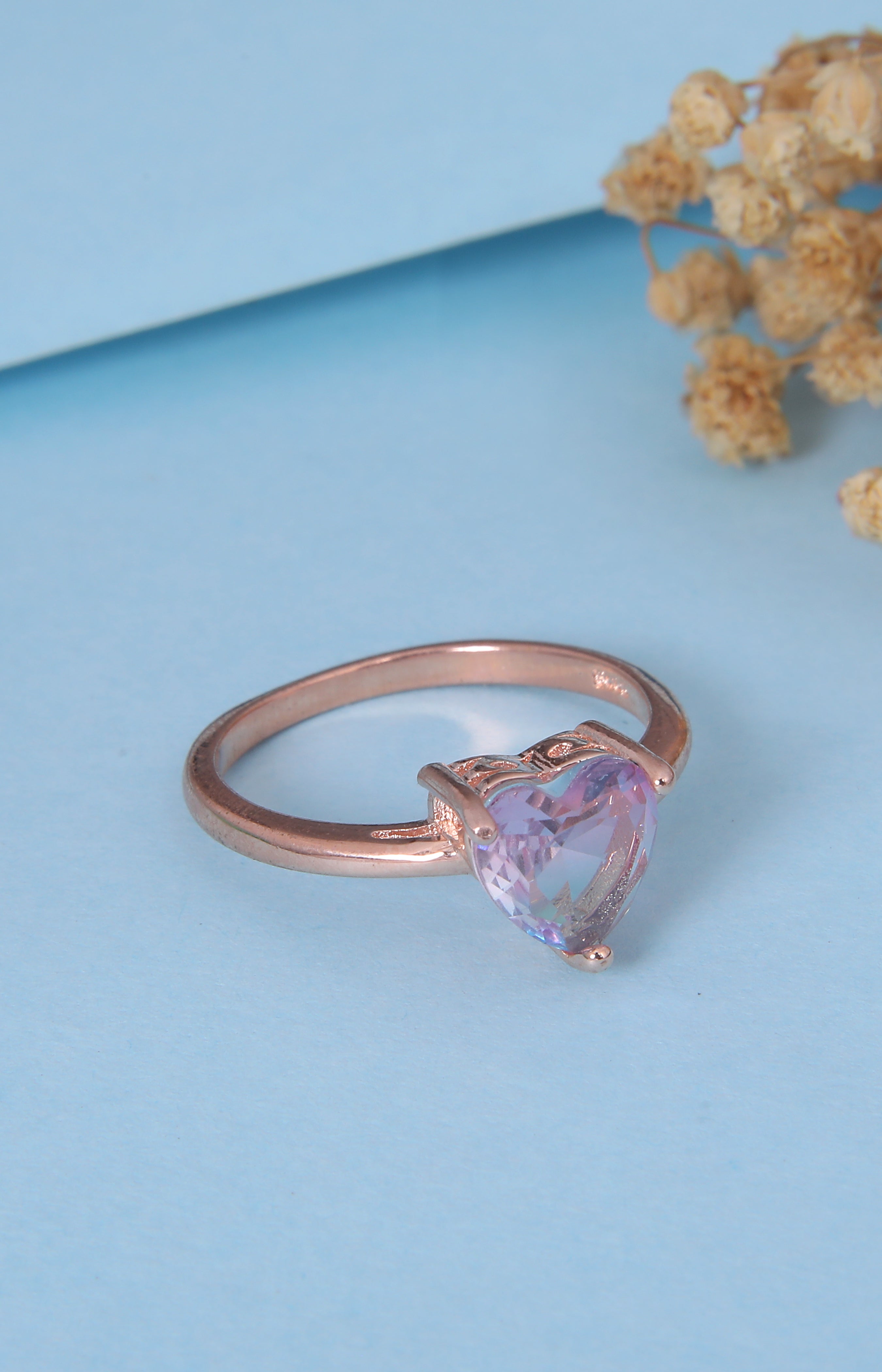 Lavender Moon Quartz Heart Ring