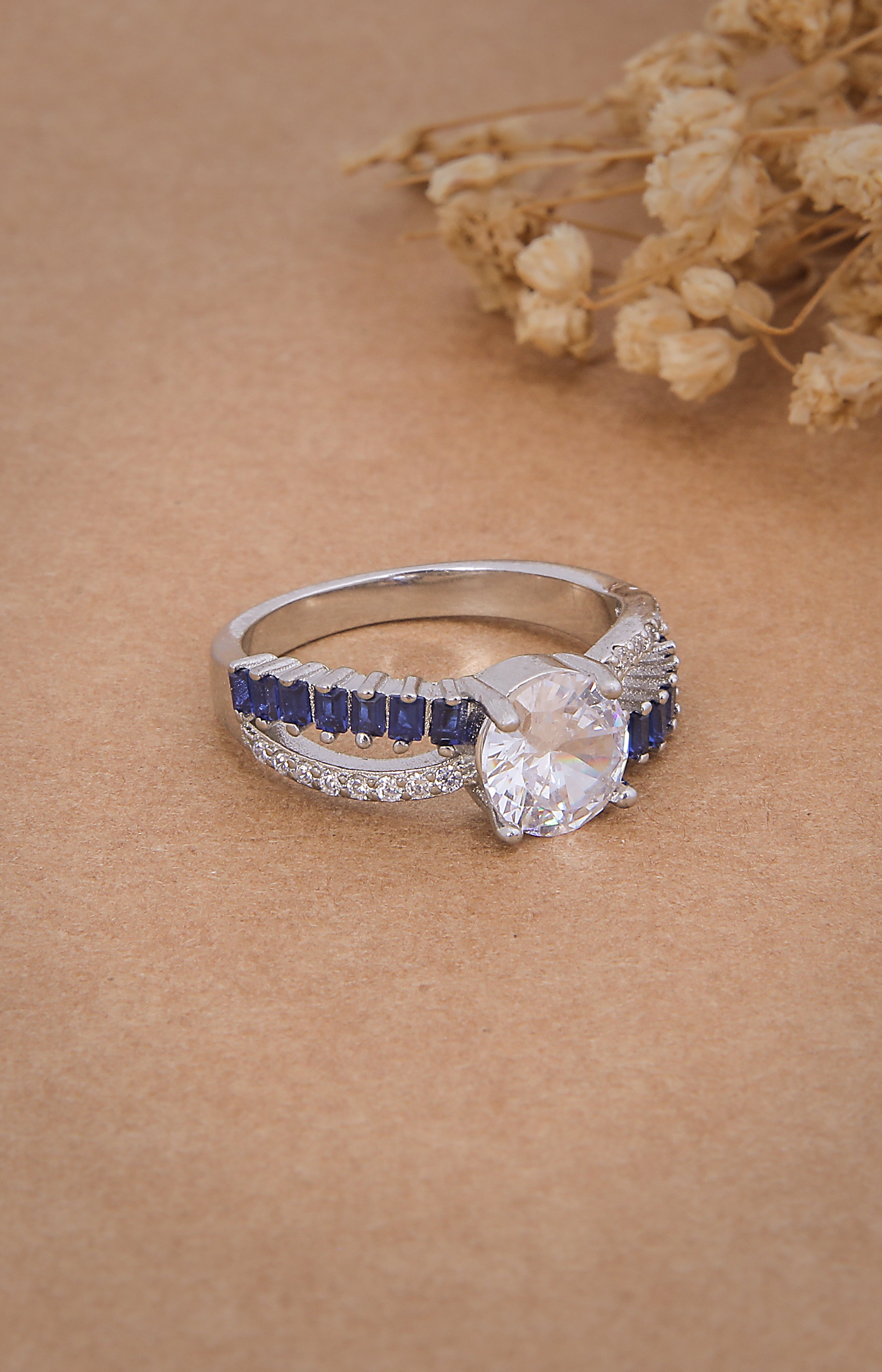 Starlit Sapphire Staircase Ring