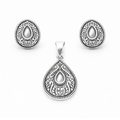 Heritage Paisley Medallion Pendant Set – Vintage Inspired Elegant Jewellery Set for Women | Classic Ethnic Earrings and Pendant
