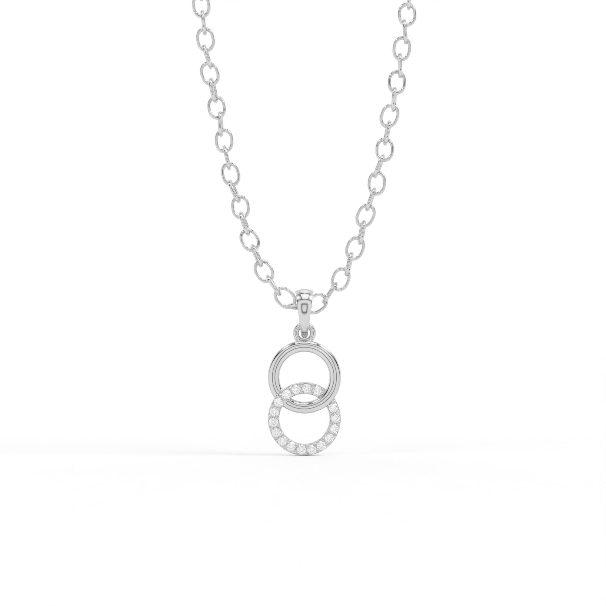 Interlock Halo Pendant Necklace